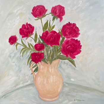 Painting titled "Bouquet dans le pot…" by Solange Palacios Dupont, Original Artwork