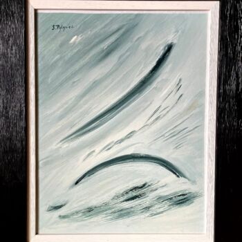Pittura intitolato "reflets "courbes aq…" da Solange Palacios Dupont, Opera d'arte originale