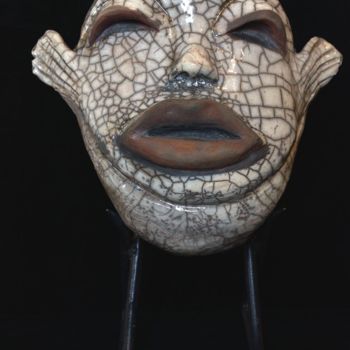 Sculpture intitulée "Masque HEAUME" par Sophie Laurent-Cardon, Œuvre d'art originale, Céramique