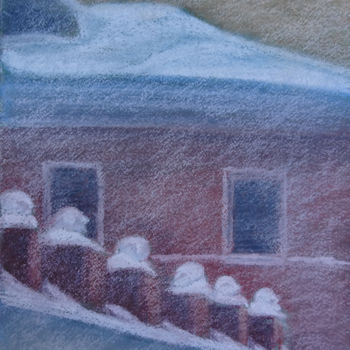Pintura intitulada "снежные шапки" por Maria S-Ova, Obras de arte originais