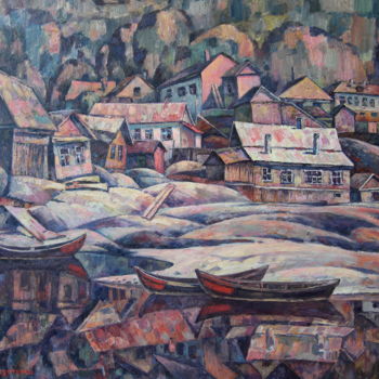 Pintura intitulada "Берег" por Andrey Soldatenko, Obras de arte originais, Óleo