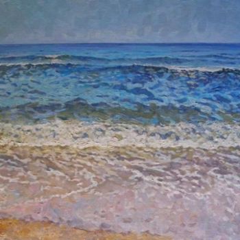 Painting titled "Wave" by Andrey Soldatenko, Original Artwork, Oil