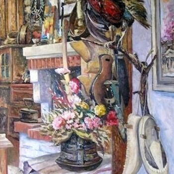Painting titled "In collector's home" by Andrey Soldatenko, Original Artwork, Oil
