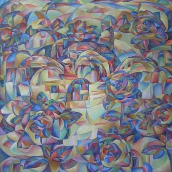 Картина под названием "Flowers" - Andrey Soldatenko, Подлинное произведение искусства, Масло