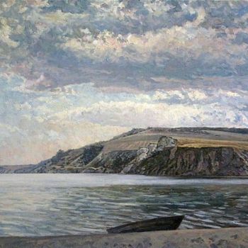 Painting titled "Rough cliffs" by Andrey Soldatenko, Original Artwork, Oil