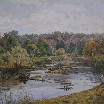 Malerei mit dem Titel "April day" von Andrey Soldatenko, Original-Kunstwerk, Öl