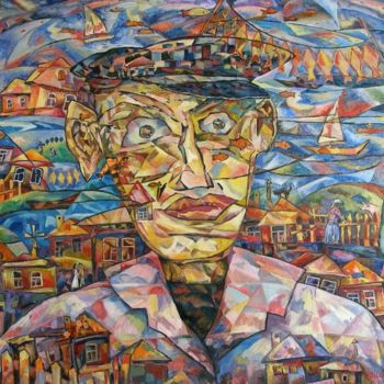 Pittura intitolato "Fisherman" da Andrey Soldatenko, Opera d'arte originale, Altro