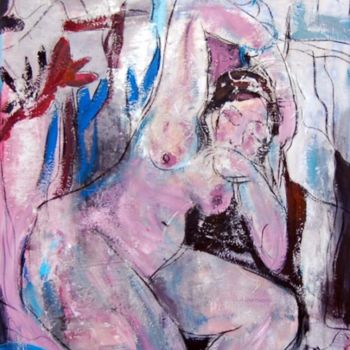 Painting titled "desnudo I" by Soledad Fernandez, Original Artwork