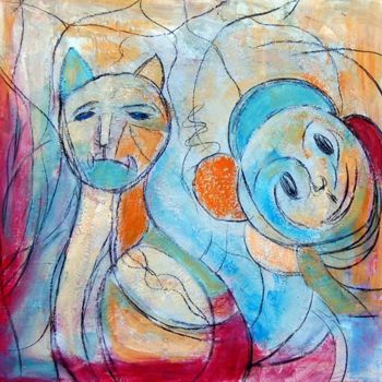 Malerei mit dem Titel "animales" von Soledad Fernandez, Original-Kunstwerk, Öl