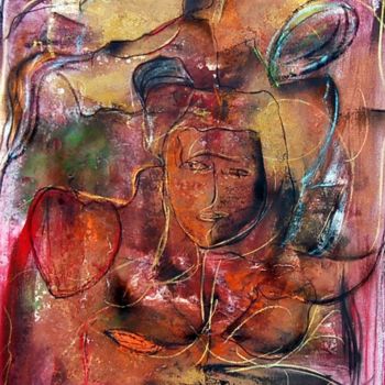 Pintura titulada "corazon" por Soledad Fernandez, Obra de arte original, Oleo