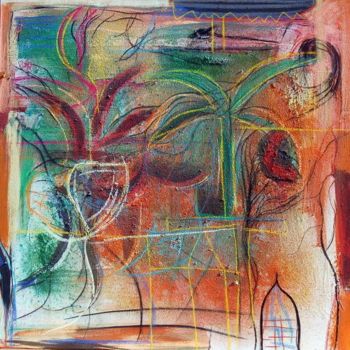 Malarstwo zatytułowany „jardin onirico II” autorstwa Soledad Fernandez, Oryginalna praca, Olej