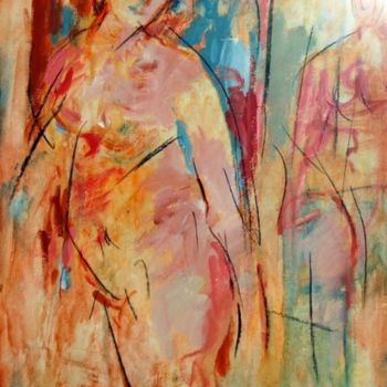 Painting titled "desnudo xIII" by Soledad Fernandez, Original Artwork, Oil