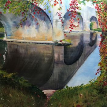 Pintura intitulada "Automne sur La Cure" por Solene Briere, Obras de arte originais, Óleo