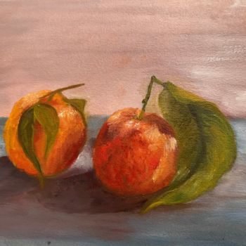 Painting titled "Les mandarines du d…" by Solene Briere, Original Artwork, Oil