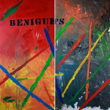 Pintura intitulada "Béniguets : diptyque" por Soleole, Obras de arte originais, Acrílico