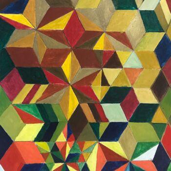 "Les carrés glissent" başlıklı Tablo Sophie Le Tellier tarafından, Orijinal sanat, Zamklı boya
