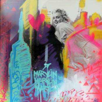 Painting titled "Marylin Monroe graf…" by Solice, Original Artwork, Spray paint
