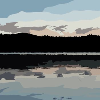 Digital Arts titled "Lac Maskinongé" by L'Artiste Solitaire, Original Artwork, Digital Painting