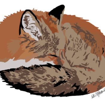 Digital Arts titled "Red Fox" by L'Artiste Solitaire, Original Artwork, Digital Painting