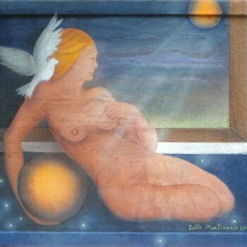 Malerei mit dem Titel "Reflet de l'âme...L…" von Solle Martineau, Original-Kunstwerk, Acryl