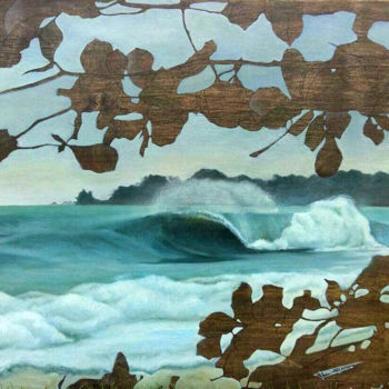 Painting titled "Wave" by Solomiya Polishchuk, Original Artwork, Oil