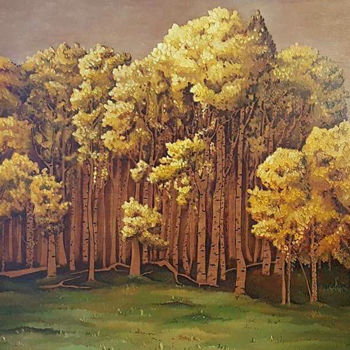Painting titled "Russian Autumn" by Solomiya Polishchuk, Original Artwork, Oil