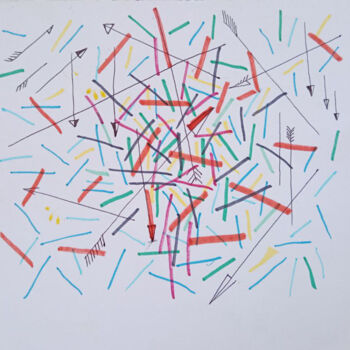Drawing titled "Arrows" by Solomon Tair Sharif, Original Artwork, Marker