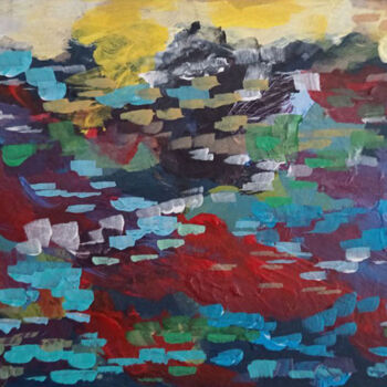 Malerei mit dem Titel "abstract red" von Solomon Tair Sharif, Original-Kunstwerk, Acryl