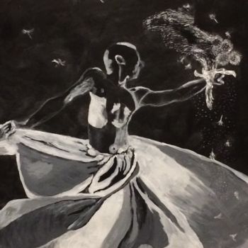 Painting titled "Dancing with Dandel…" by Soloni Freitas, Original Artwork, Acrylic