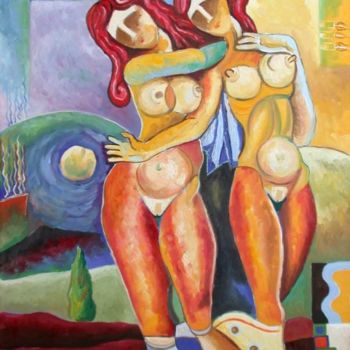 Painting titled "Eve, apple & Eve" by Vlad Soltan, Original Artwork