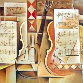 Painting titled "Violin Concert" by Vlad Soltan, Original Artwork