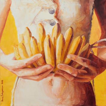 Pittura intitolato "Бананы" da Anna Soluyanova, Opera d'arte originale, Olio