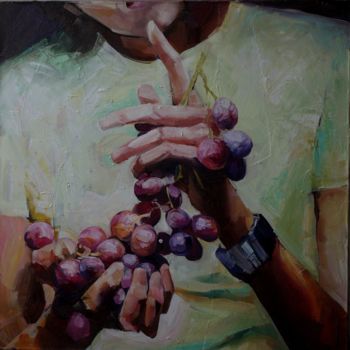 Peinture intitulée "Виноград 2" par Anna Soluyanova, Œuvre d'art originale, Huile