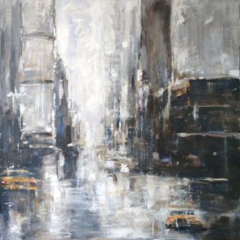 Painting titled "Time Square" by Solveiga, Original Artwork, Acrylic