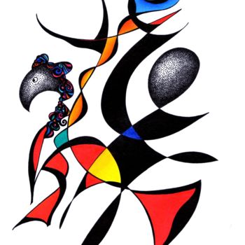 Desenho intitulada "Horse dancer" por Solveig Marty "Sol", Obras de arte originais, Tinta
