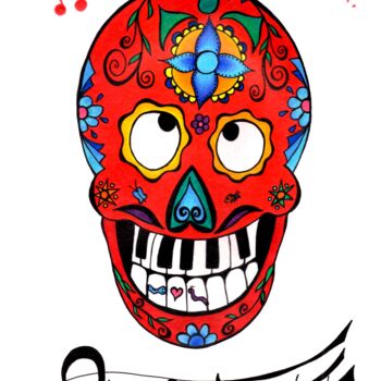 Dessin intitulée "Calaveras-Hasta lue…" par Solveig Marty "Sol", Œuvre d'art originale, Crayon