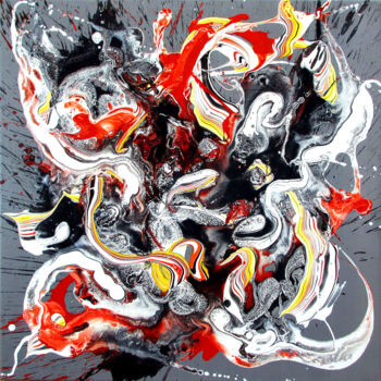 Peinture intitulée "Blood and Fire" par Soma, Œuvre d'art originale, Acrylique