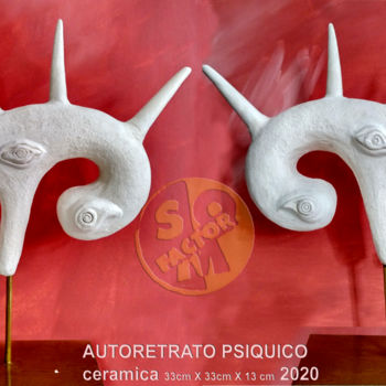 Sculpture titled "RETRATOPSIQUICO" by Somfactor, Original Artwork, Ceramics
