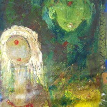 Painting titled "Folk Tale 2" by Somnath Mukhopadhyay, Original Artwork, Oil