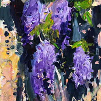 Malarstwo zatytułowany „Blooming Wisteria I” autorstwa Sona Adalyan, Oryginalna praca, Akryl