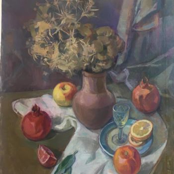 Ζωγραφική με τίτλο "Still life 3" από Hayk Gharagyozyan, Αυθεντικά έργα τέχνης, Λάδι