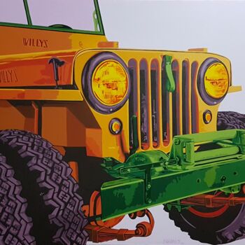 Pittura intitolato "Willys Jeep" da Sonaly Gandhi, Opera d'arte originale, Acrilico