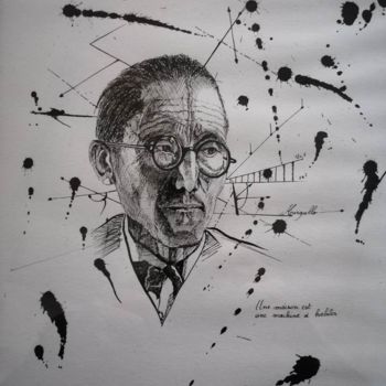 Drawing titled "Charles-Édouard Jea…" by Luis Margallo, Original Artwork, Ink