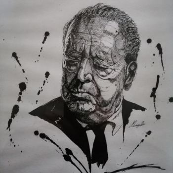 Dessin intitulée "Ludwig Mies van der…" par Luis Margallo, Œuvre d'art originale, Encre