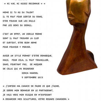 Skulptur mit dem Titel "INCOGNITO" von Sonia Mandel, Original-Kunstwerk
