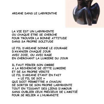Sculpture titled "ARIANE DANS LE LABY…" by Sonia Mandel, Original Artwork, Poem