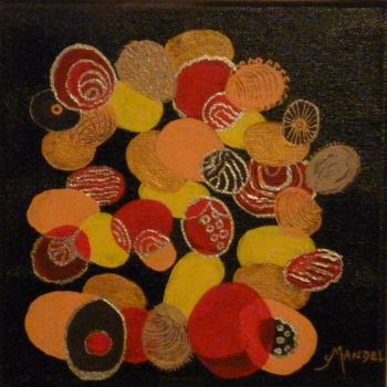 Painting titled "BULLES MULTICOLORES" by Sonia Mandel, Original Artwork, Acrylic