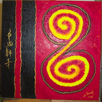 Painting titled "LE DRAGON CHINOIS "…" by Sonia Mandel, Original Artwork, Acrylic