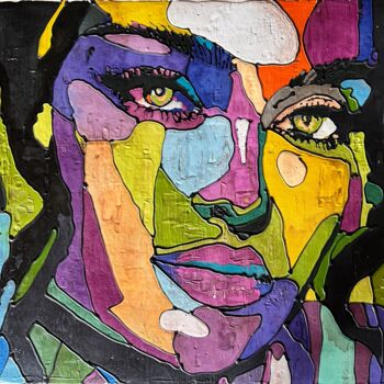 Peinture intitulée "Mistero a colori" par Sonia Bellezza, Œuvre d'art originale, Craie Monté sur Panneau de bois