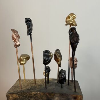 Escultura intitulada "Prises de Têtes" por Sonia Bühler, Obras de arte originais, Argila